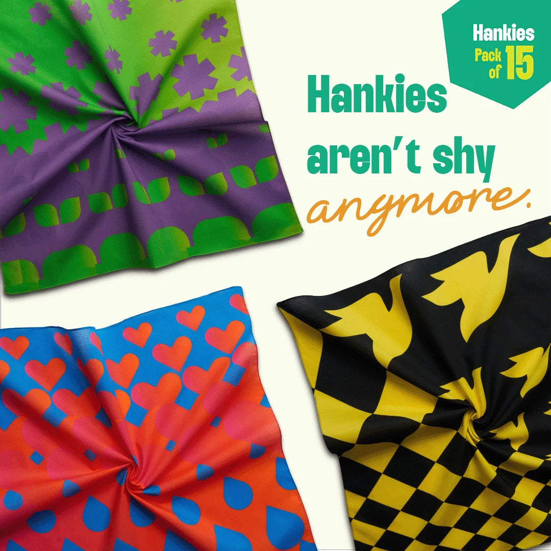 World Of Abstract! Unisex Hankies, 100% Organic Cotton, Pack of 15