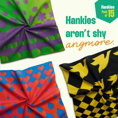 World Of Abstract! Unisex Hankies, 100% Organic Cotton, Pack of 15