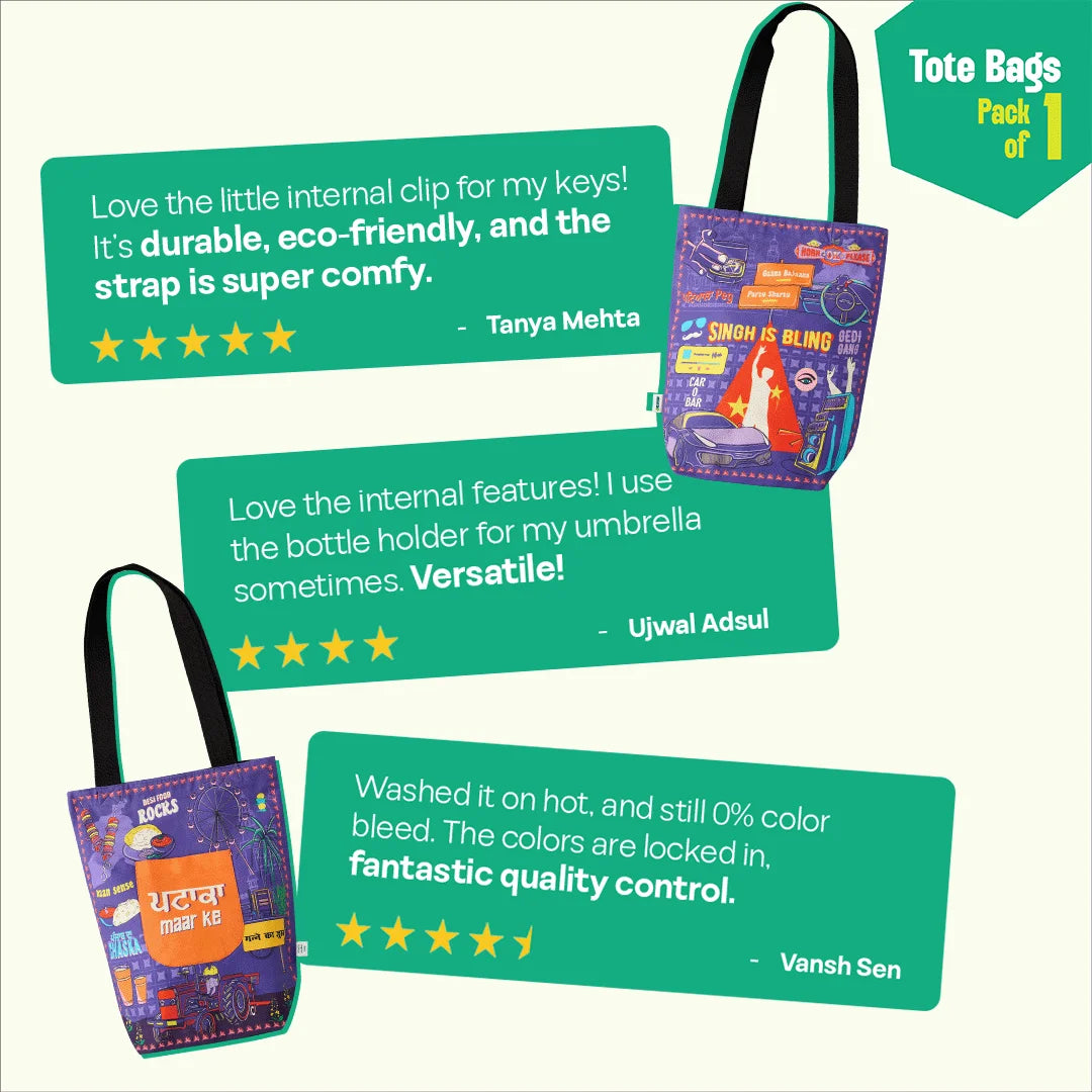 Singh Is Bling! Canvas Tote Bag, 100% Organic Cotton, Pack of 1