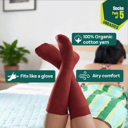Mysterious! Unisex Socks, 100% Organic Cotton, Crew Length, Pack of 5