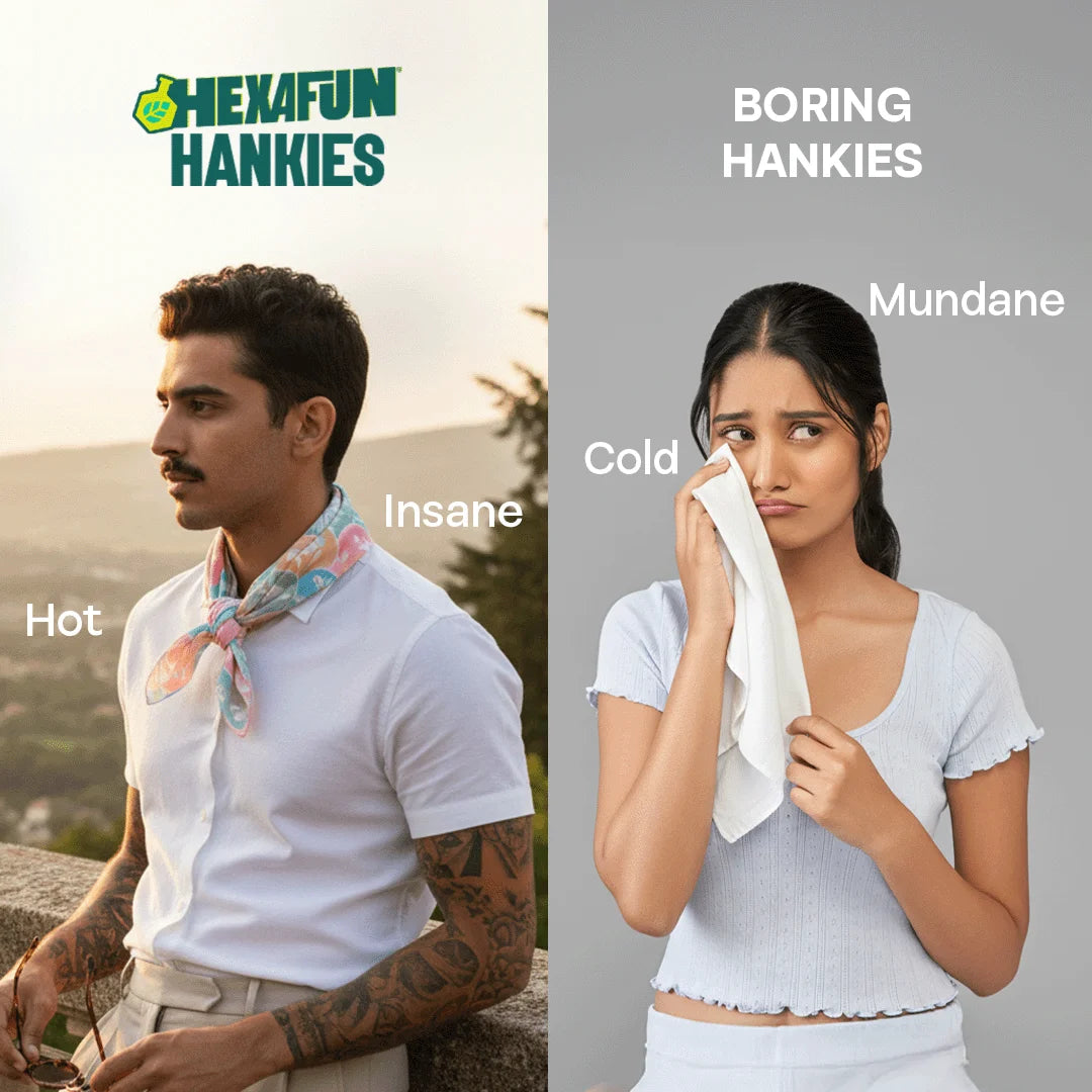 Summer Vibes! Unisex Hankies, 100% Organic Cotton, Pack of 3
