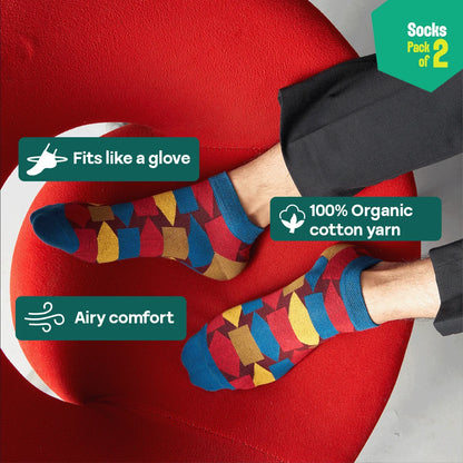 Stripe-otypical! Unisex Socks, 100% Organic Cotton, Ankle Length, Pack of 2