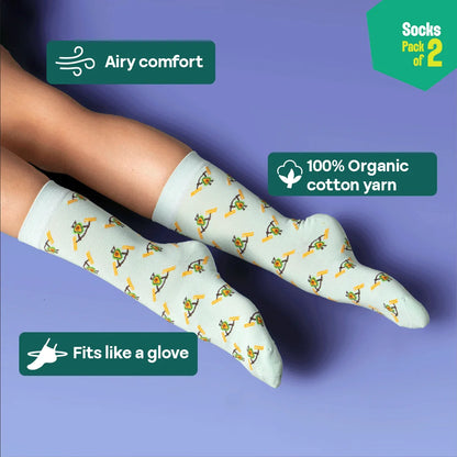 Foodgasm! Unisex Socks, 100% Organic Cotton, Crew Length, Pack of 2