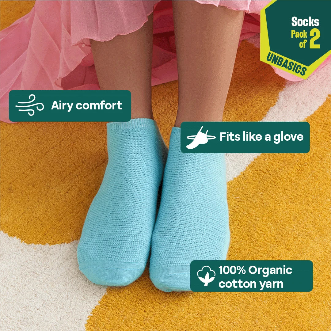 Daydream! Unisex Socks, 100% Organic Cotton, Ankle Length, Pack of 2