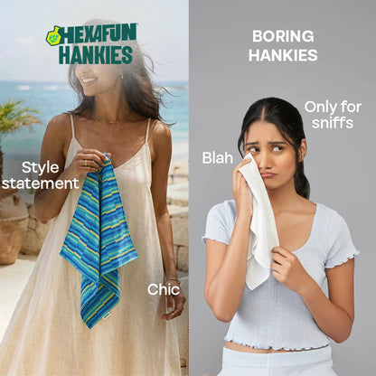 Pattern Flex! Unisex Hankies, 100% Organic Cotton, Pack of 3