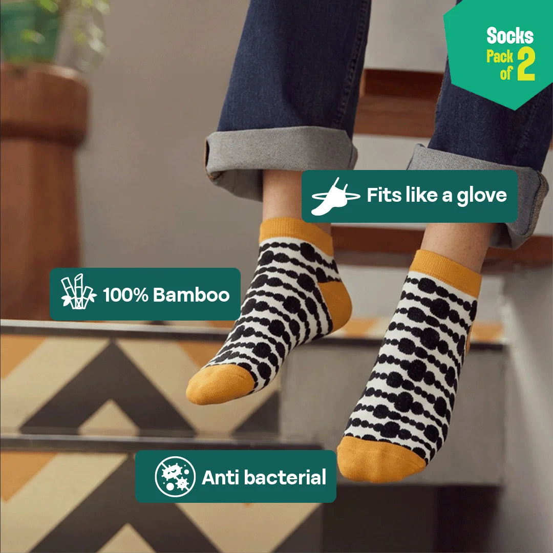 Shape-shift! Unisex Socks, 100% Bamboo, Ankle Length, Pack of 2