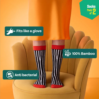 Tomatino! Unisex Socks, 100% Bamboo, Crew Length, Pack of 2