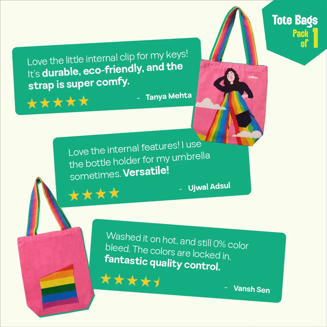 Stand Proud! Canvas Tote Bags, 100% Organic Cotton, Pack of 1