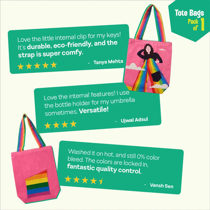 Stand Proud! Canvas Tote Bags, 100% Organic Cotton, Pack of 1