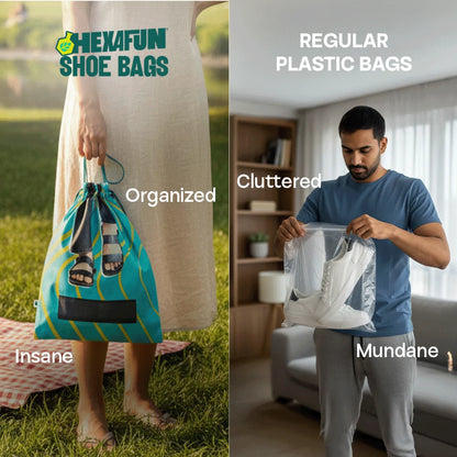 Shoe-topia! Shoe Bags, 100% Organic Cotton, Pack of 6