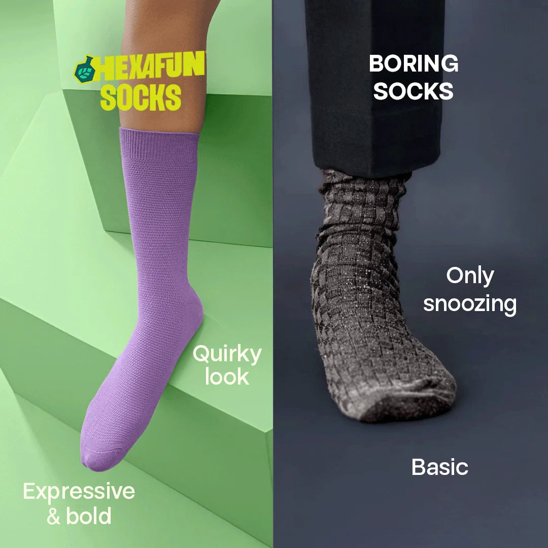 Purple Mania! Unisex Socks, 100% Organic Cotton, Crew Length, Pack of 2