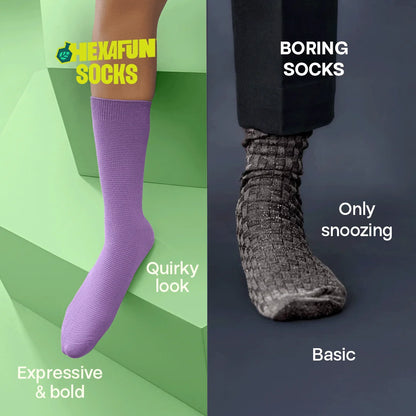 Purple Mania! Unisex Socks, 100% Organic Cotton, Crew Length, Pack of 2