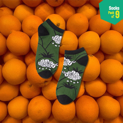 Strike A Pose! Unisex Socks, 100% Bamboo, Ankle Length, Pack of 9