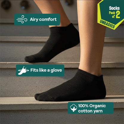 Black Spade! Unisex Socks, 100% Organic Cotton, Ankle Length, Pack of 2