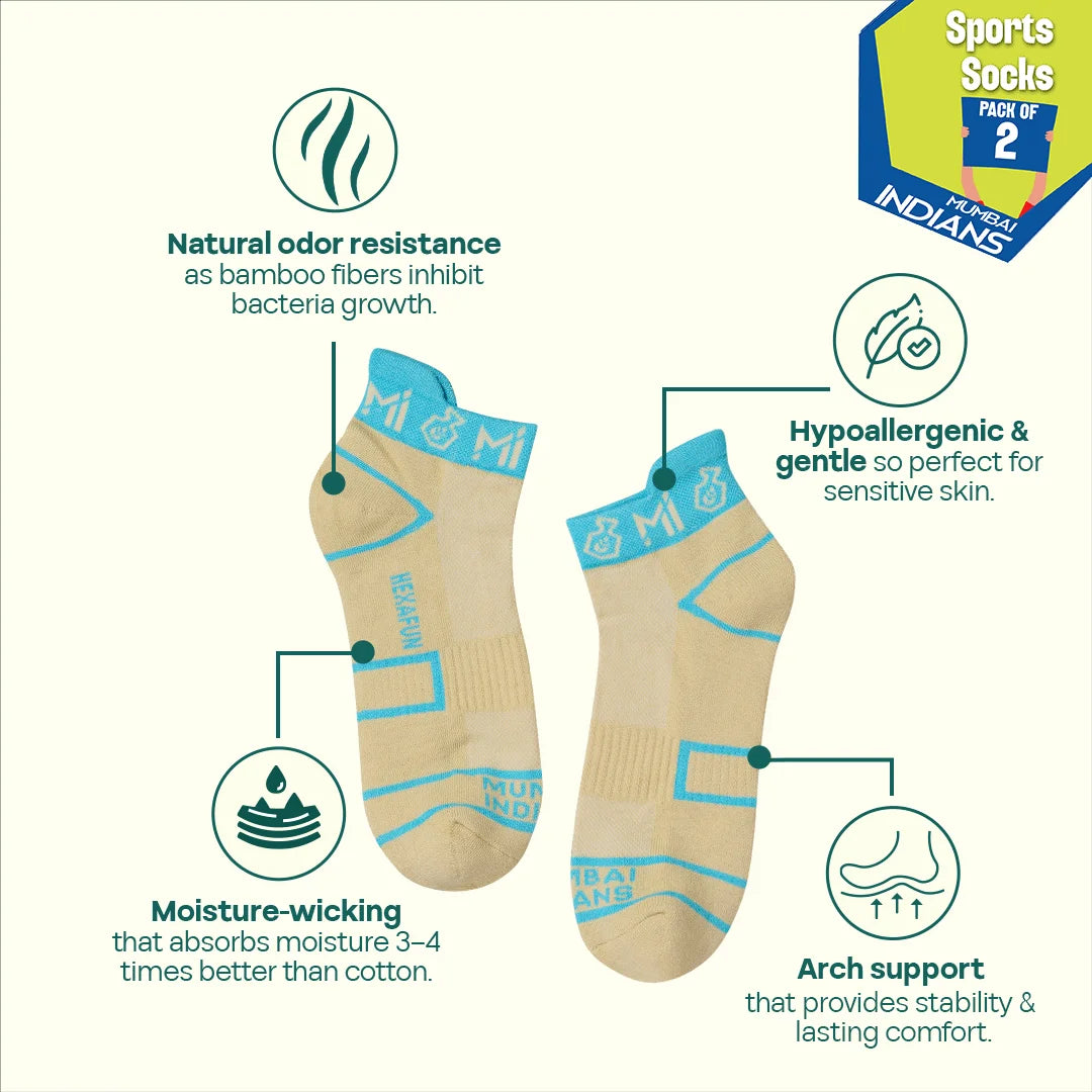 Workout Buddy! Unisex Socks, 100% Bamboo & Terry Made, Sports, Pack of 2