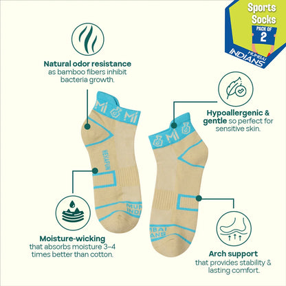 Workout Buddy! Unisex Socks, 100% Bamboo & Terry Made, Sports, Pack of 2