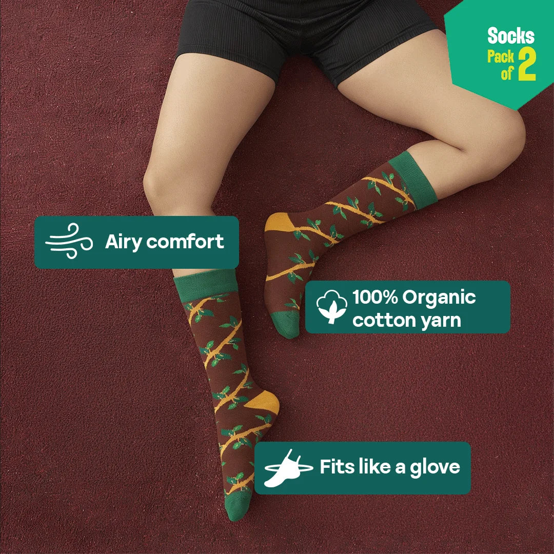 Sensing A Pattern! Unisex Socks, 100% Organic Cotton, Crew Length, Pack of 2
