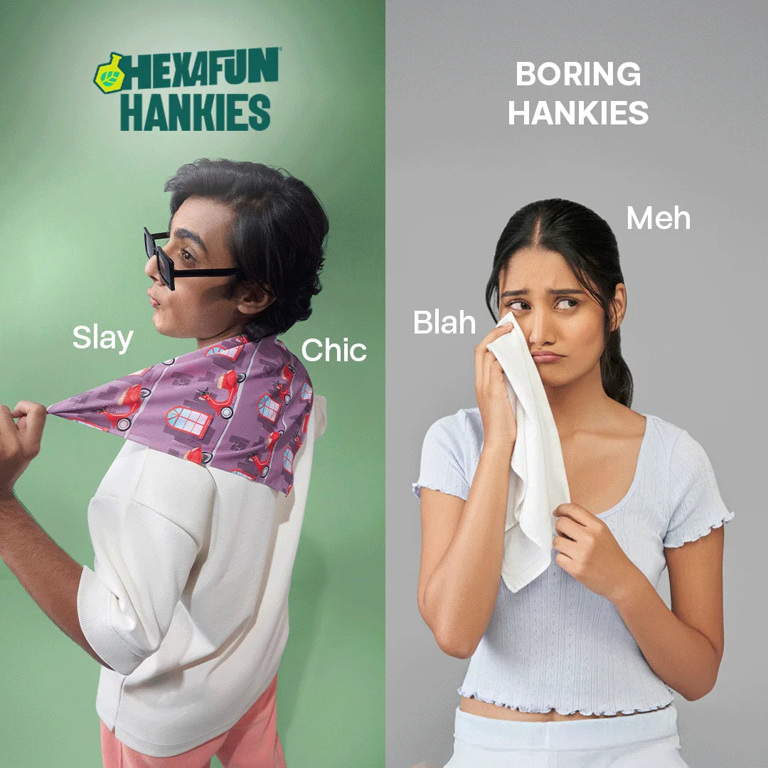 Out Of Town! Unisex Hankies, 100% Organic Cotton, Pack of 3