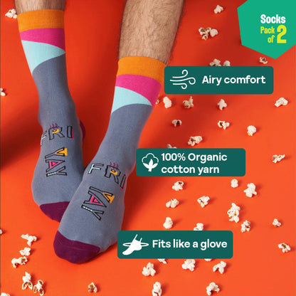 Wordle! Unisex Socks, 100% Organic Cotton, Crew Length, Pack of 2
