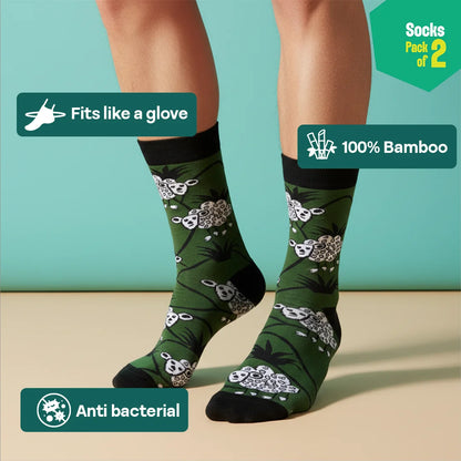 Black Matters! Unisex Socks, 100% Bamboo, Crew Length, Pack of 2