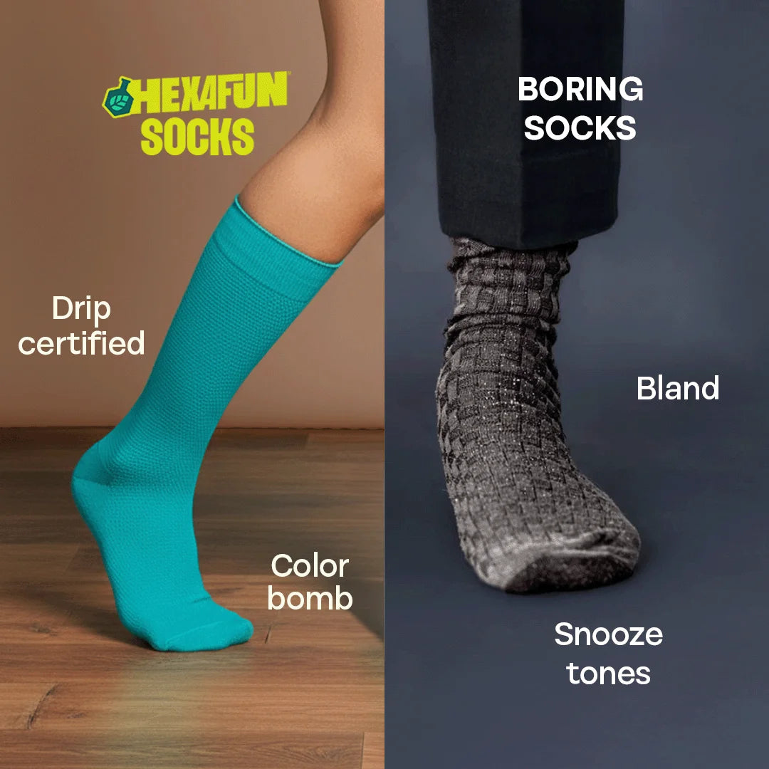 Feeling Blue! Unisex Socks, 100% Organic Cotton, Crew Length, Pack of 2