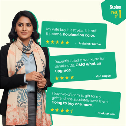 Jungle Book! Women's Stole, 100% Organic Cotton, Pack of 1