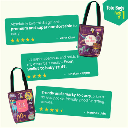 Kai Po Che! Canvas Tote Bag, 100% Organic Cotton, Pack of 1