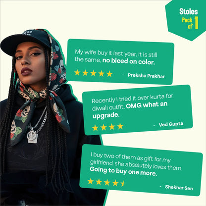 Skull Eye-candy! Women's Stole, 100% Organic Cotton, Pack of 1