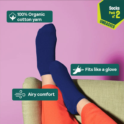 Nightfall! Unisex Socks, 100% Organic Cotton, Ankle Length, Pack of 2