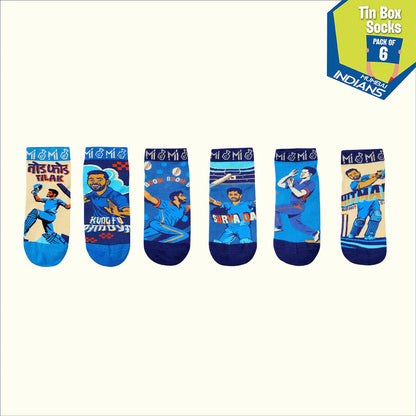Paltan Cha Ghar! Tin Gift Box, 6 Unisex Ankle Length Socks, 100% Bamboo, Box of 6