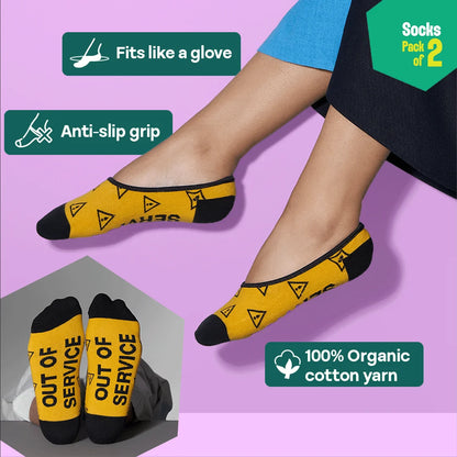 Vibe Check! Unisex Socks, 100% Organic Cotton, No Show, Pack of 2