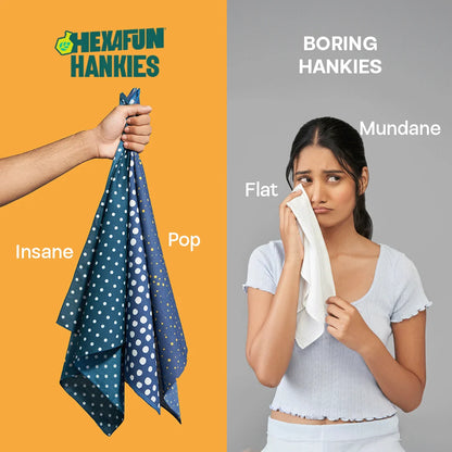 PTO! Polka Turn Over! Unisex Hankies, 100% Organic Cotton, Pack of 3