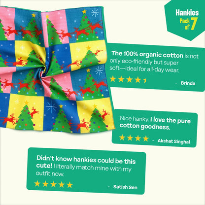 Feelin' Frosty! Unisex Hankies, 100% Organic Cotton, Pack of 7
