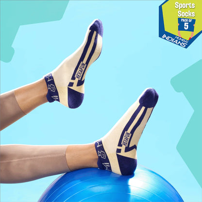 Power Workout! Unisex Socks, 100% Bamboo & Terry Made, Sports, Pack of 5