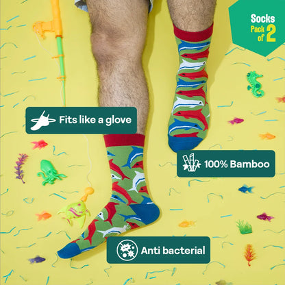 Aqua-world! Unisex Socks, 100% Bamboo, Crew Length, Pack of 2