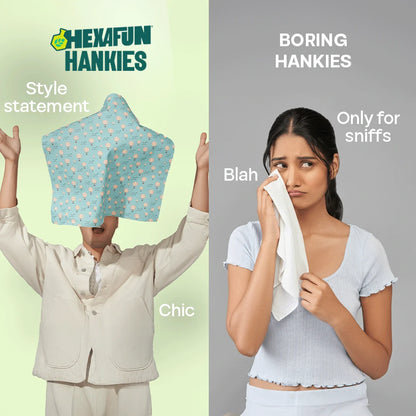 Travelicious! Unisex Hankies, 100% Organic Cotton, Pack of 3