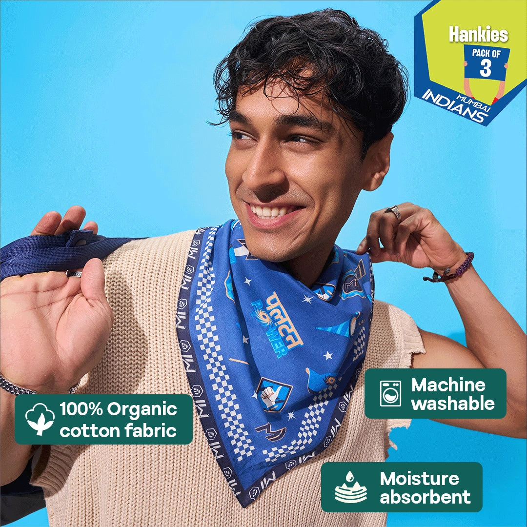 MI Paglu! 100% Organic Cotton, Unisex Hankies, Pack of 3