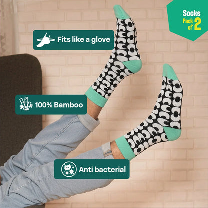 Geo-mazing! Unisex Socks, 100% Bamboo, Crew Length, Pack of 2