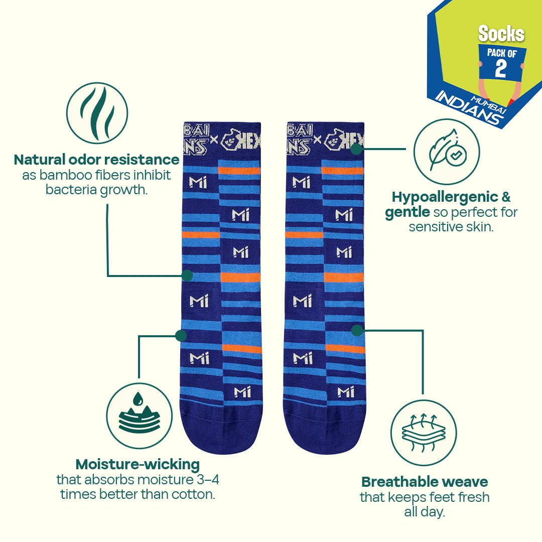 Built To Win! Unisex Socks, 100% Bamboo, Crew Length, Pack of 2