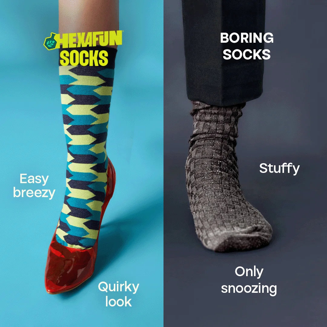 Geo Gems! Unisex Socks, 100% Organic Cotton, Crew Length, Pack of 2