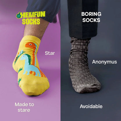 Animal-gram! Unisex Socks, 100% Organic Cotton, Ankle Length, Pack of 2