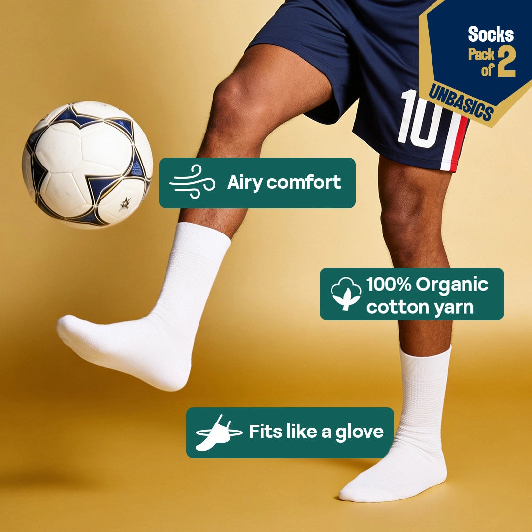 Les Blues! Unisex Socks, 100% Organic Cotton, Crew Length, Pack of 2