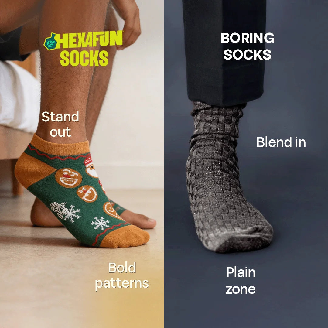 Jingle Fest! Unisex Socks, 100% Organic Cotton, Ankle Length, Pack of 2