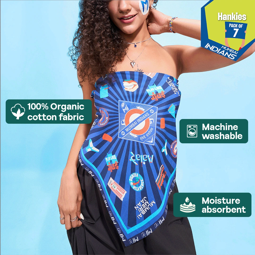 Game Face On! 100% Organic Cotton, Unisex Hankies, Pack of 7