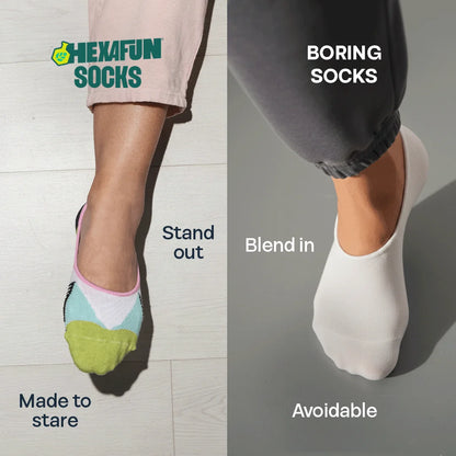 All Eyes On Toes! Unisex Socks, 100% Organic Cotton, No Show, Pack of