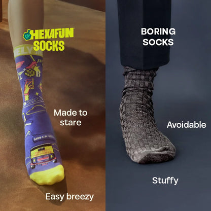 Mumbai Masala! Unisex Socks, 100% Bamboo, Crew Length, Pack of 2