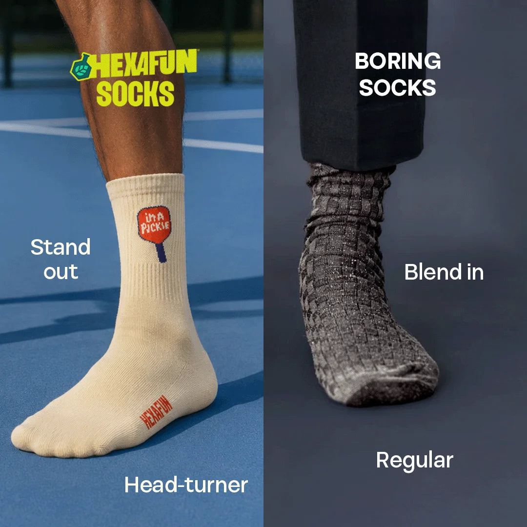 Pickleball Addict! Unisex Socks, 100% Bamboo, Crew Length, Pack of 2