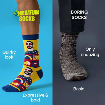 Rainbow Check! Unisex Socks, 100% Organic Cotton, Crew Length, Pack of 2