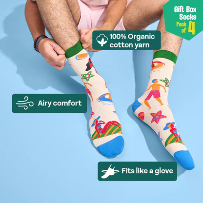 Bloomin��� Wild! Unisex Crew Length Socks, 100% Bamboo, Gift Bo