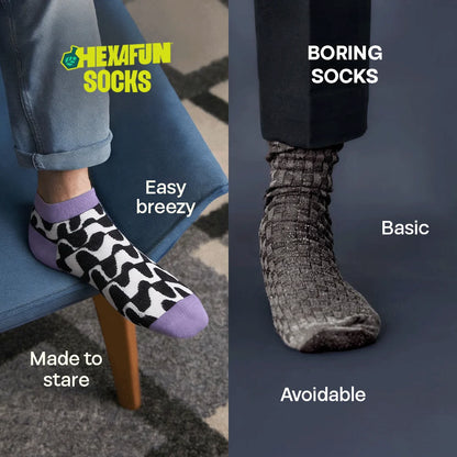 Pattern Play! Unisex Socks, 100% Bamboo, Ankle Length, Pack of 2